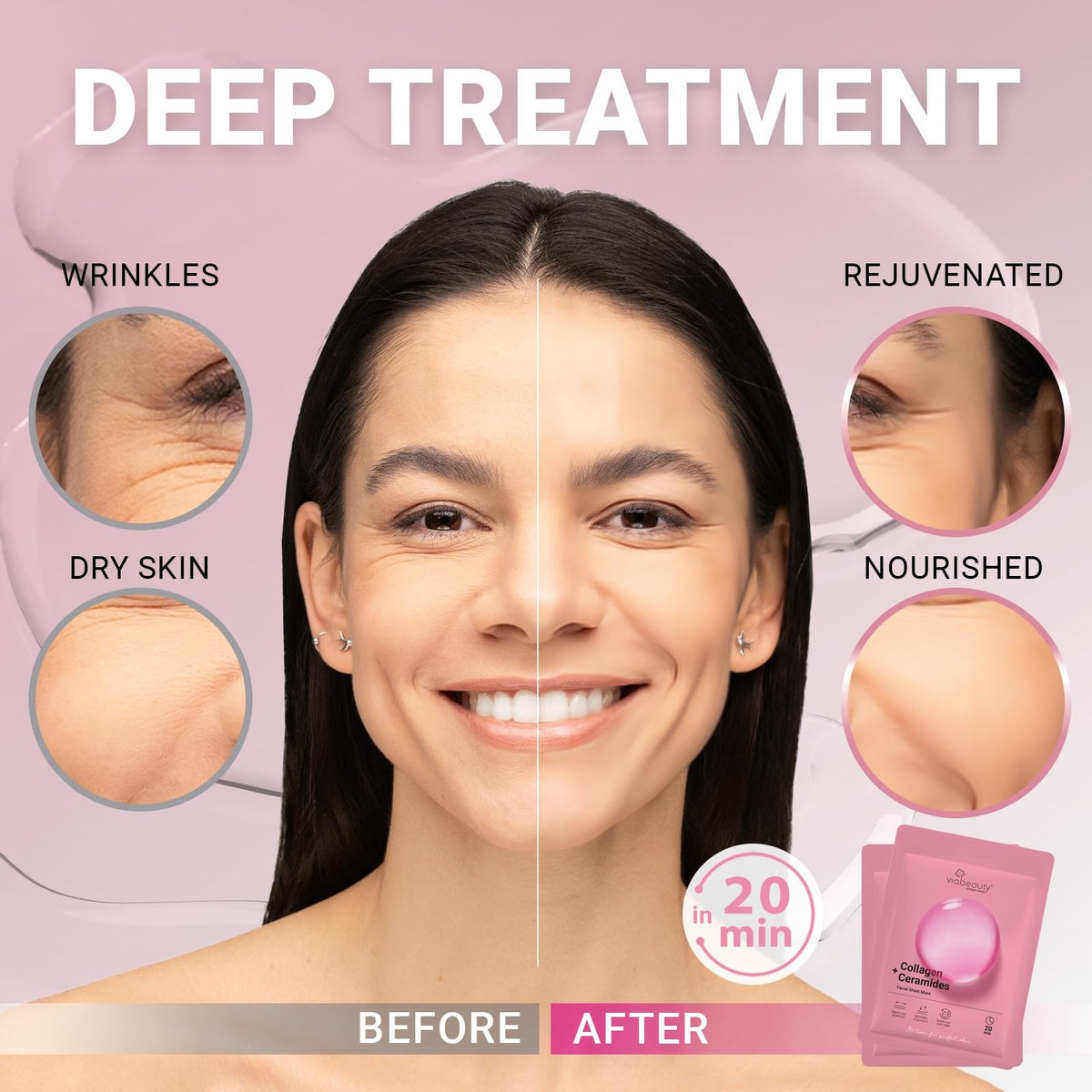 Collagen Face Mask Sheet Set, 8 Pack