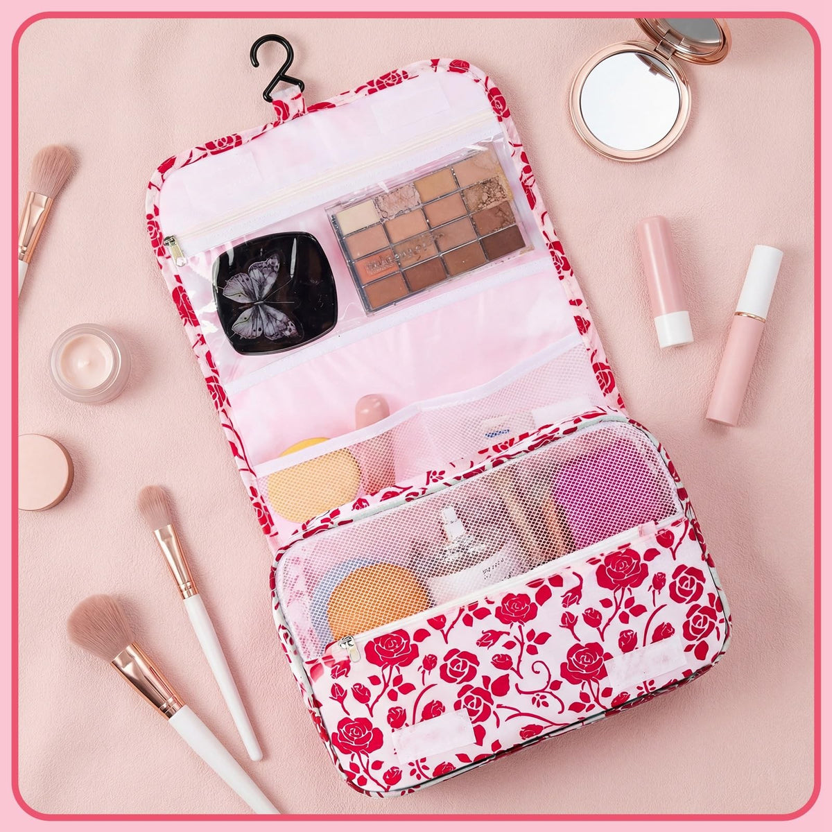 Waterproof Hanging Toiletry Bag with Multiple Compartments Travel Organizer