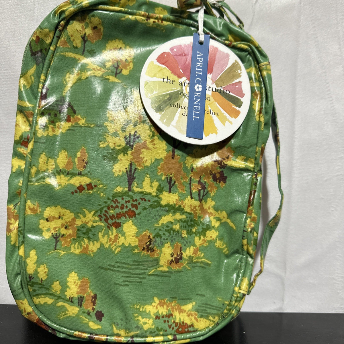 Travel Cosmetic Bag with Oil Print - Jade Countryside Design