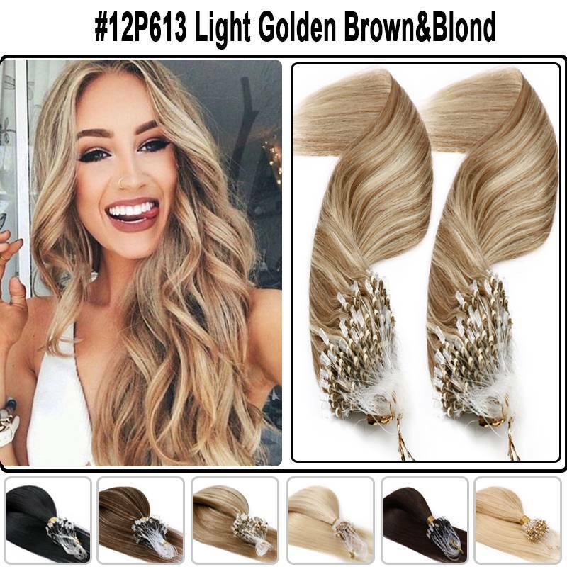 Micro Ring Hair Extensions 200G Human Remy Loop Bead Tip Hair Piece