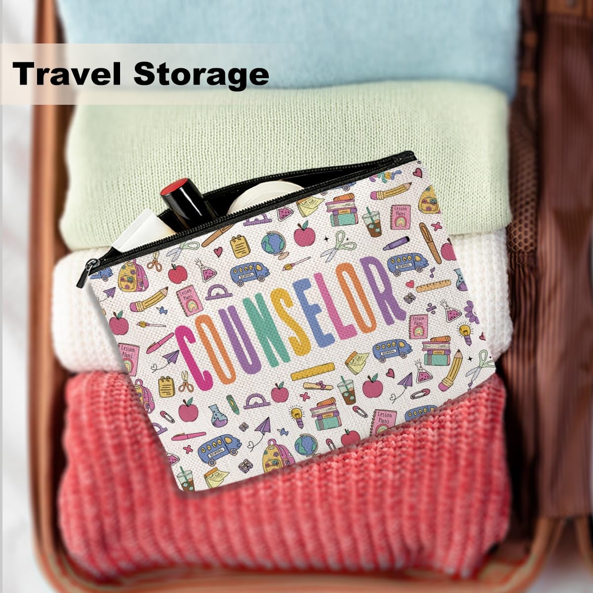 Large Capacity Cosmetic Bag for Makeup & Travel - 9.7x7 Inch, Waterproof Fabric