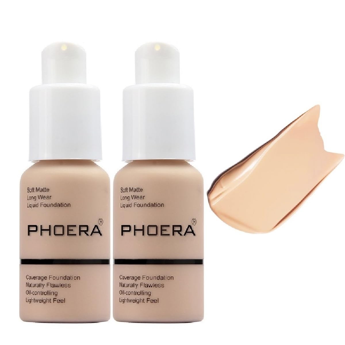 2 Pack Liquid Foundation for Women, Full Coverage Matte Face Makeup