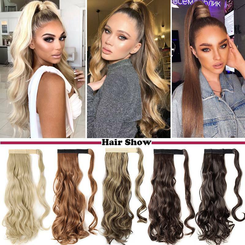 Clip-In Thick Hair Ponytail Extension - Real Human Hair, Various Lengths & Colors