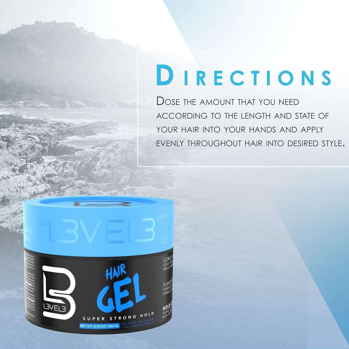 Super Strong Hair Gel with Flake-Free Shine & Volume - 8.45 oz