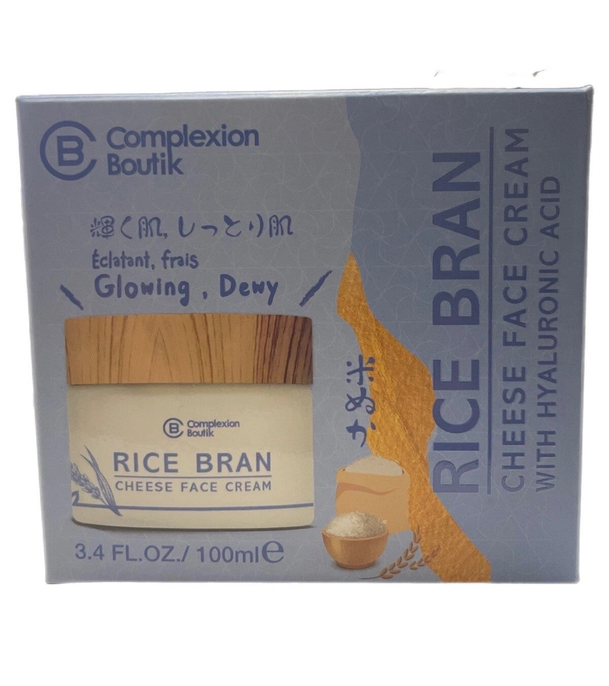 Rice Bran Face Cream with Hyaluronic Acid 3.4 oz
