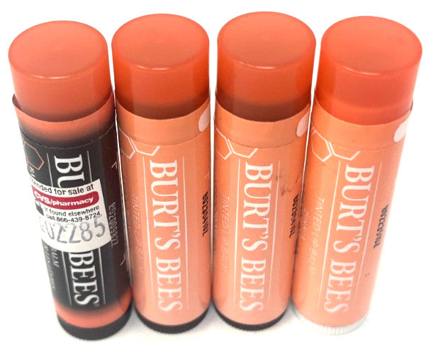 Set of 4 Burt's Bees Tinted Lip Balms - Sealed, Zinnia Shade, 0.15 oz Each