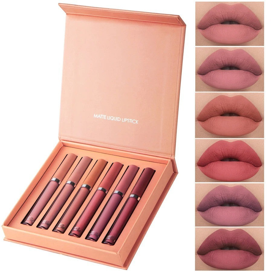 6pcs Waterproof Matte Lipstick Set Long Lasting Lip Makeup Beauty