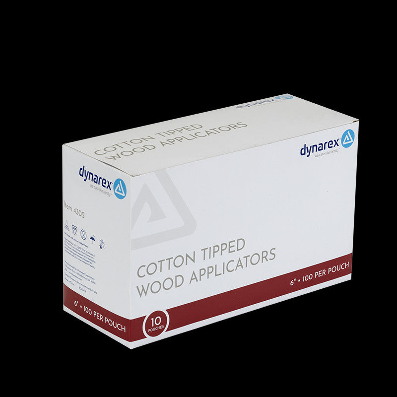 Non-Sterile Cotton Tipped Applicator Sticks - 6 Inch Wood Swabs Case of 4000