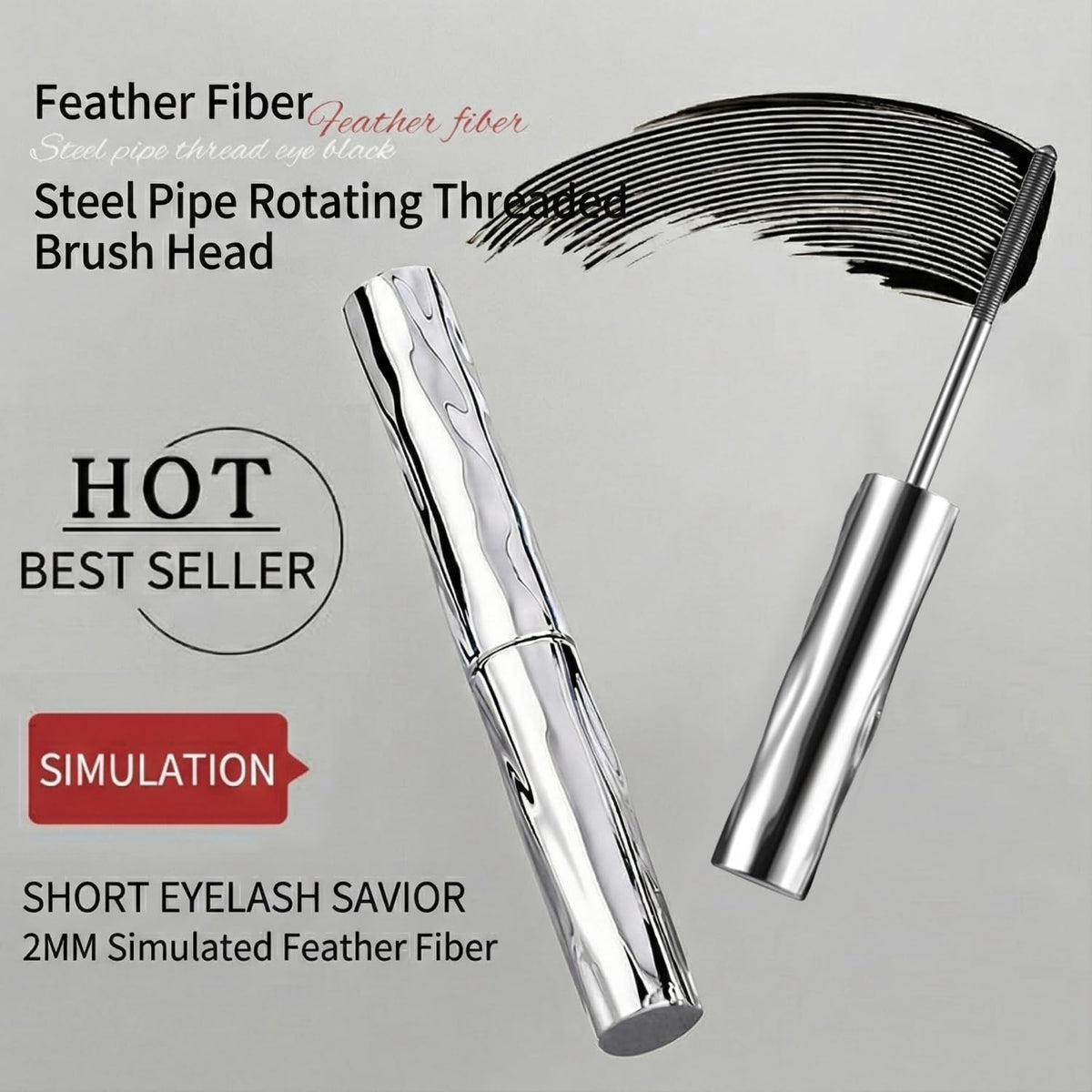 Magnetic Tubing Mascara Set - Waterproof 3D Metal Brush, Long-Lasting Volume