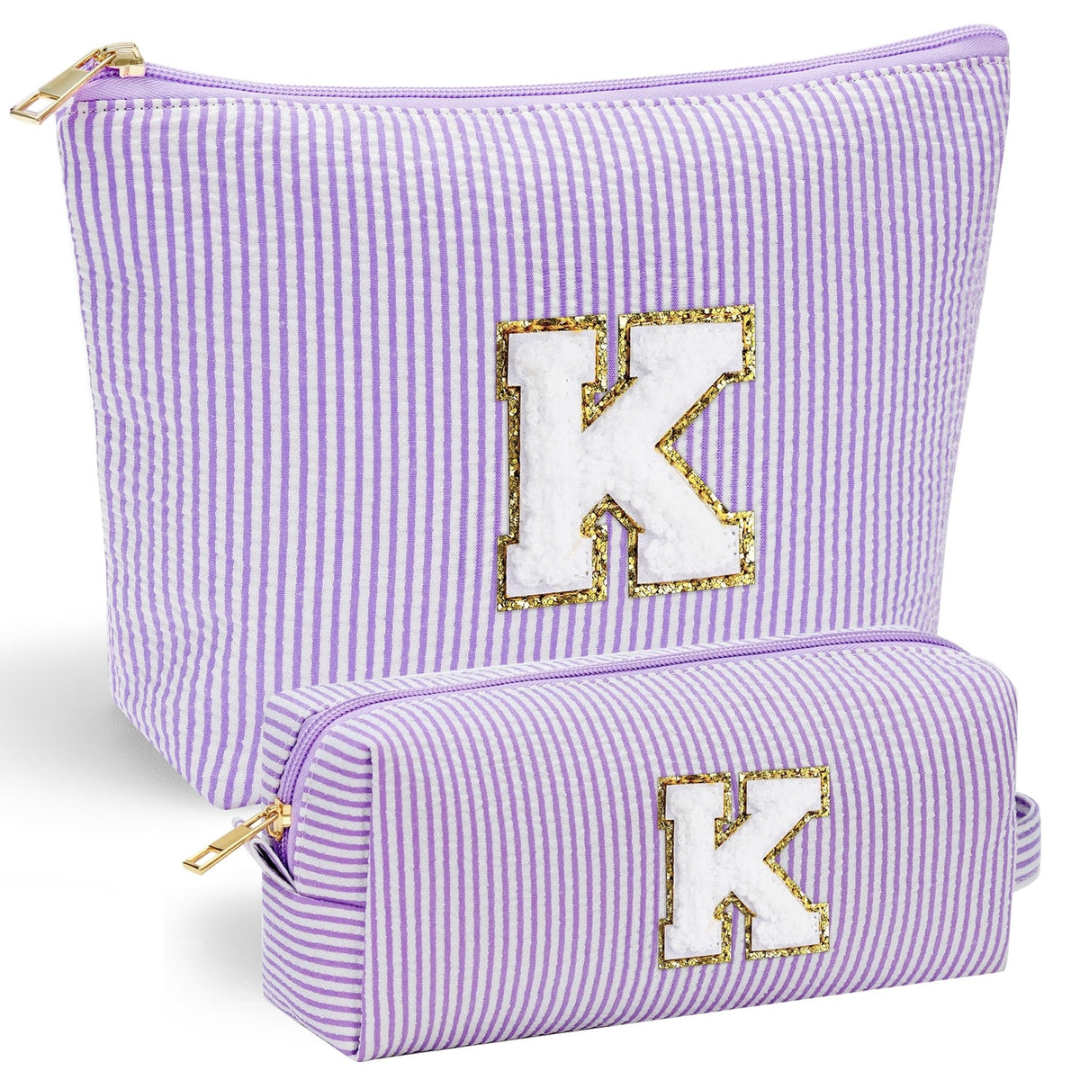 Personalized Purple Makeup Bag for Women - Cute Cosmetic Pouch for Girls and Bridesmaids