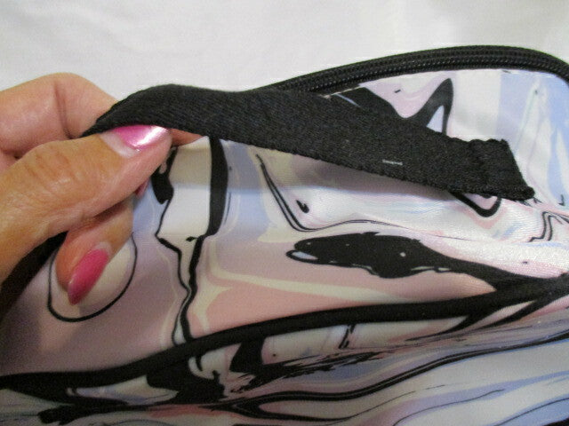 Pink Cosmetic Bag with Top Handle and Zip Closure - 11x7 Inches