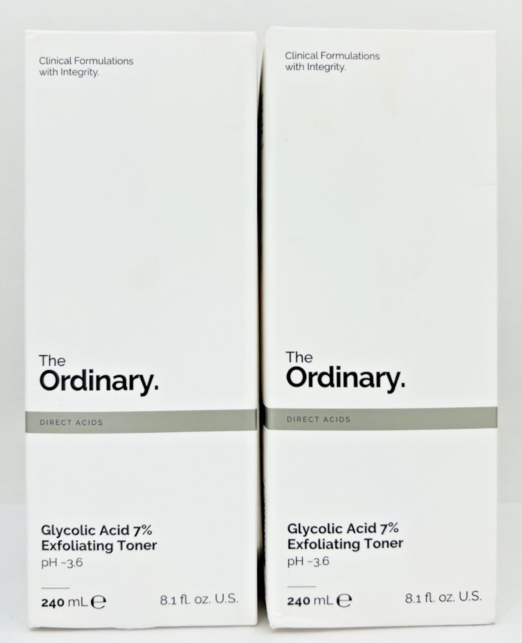 The Ordinary 7% Glycolic Acid Exfoliating Toner Set of 2 - 240mL/8.1oz Skin Care