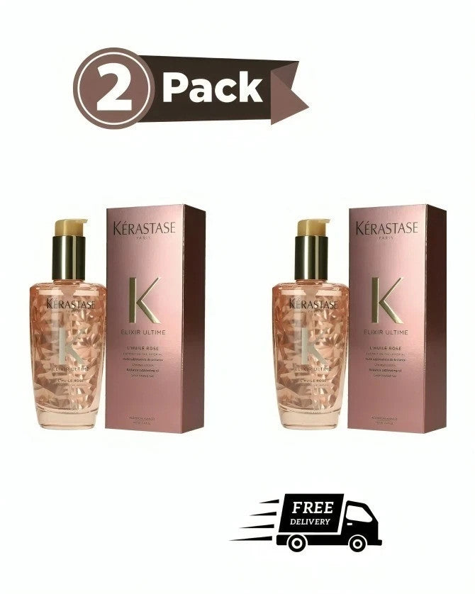 Kerastase Elixir Ultime L'Huile Rose Hair Oil 2-Pack - Nourishing Shine & Frizz Control