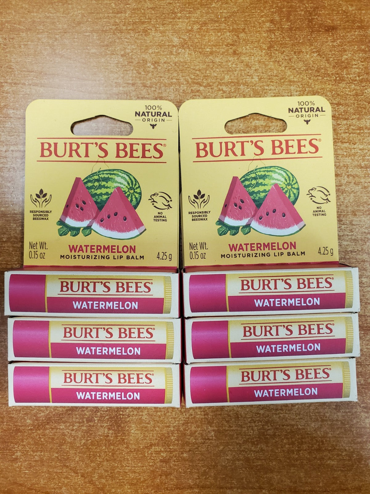 Watermelon Lip Balm Set - Natural Moisturizing Lip Care, 6 Pack