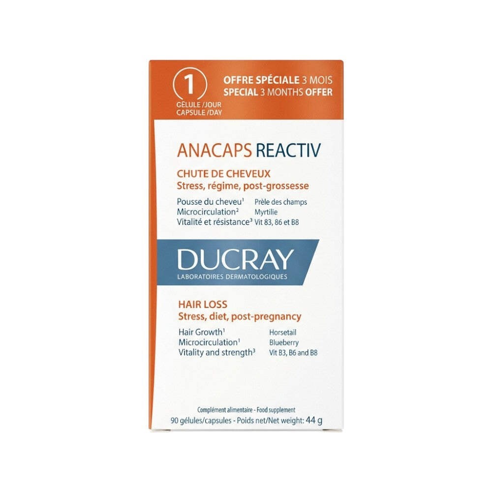 Ducray Anacaps Reactiv Hair Loss Supplement 90 Capsules