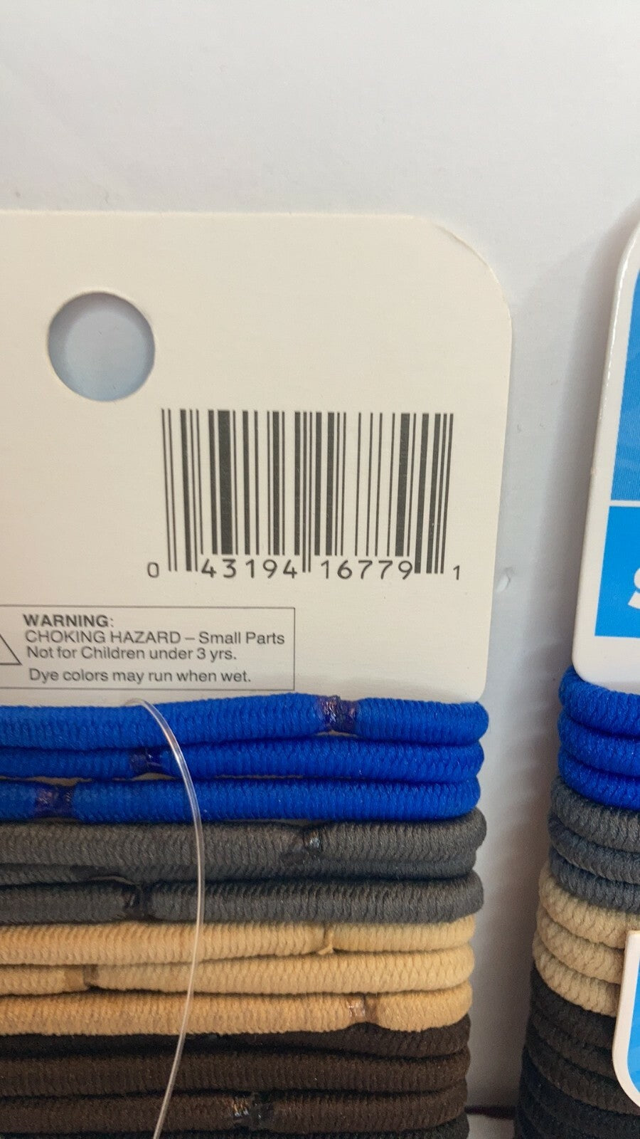 Scunci No Damage Metal Hair Ties Elastics Ponytail Holders Blue Grey