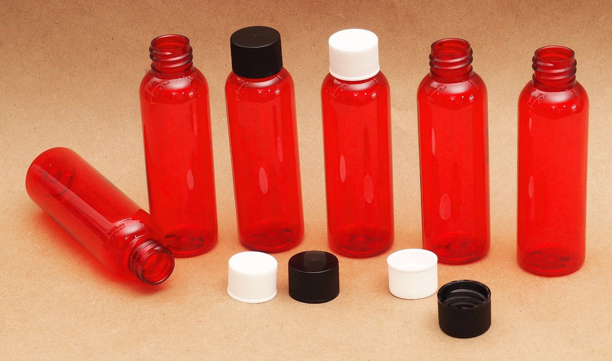 4 Oz Plastic Bullet Shaped PET Bottles with White Ribbed Lids - 10 Pack