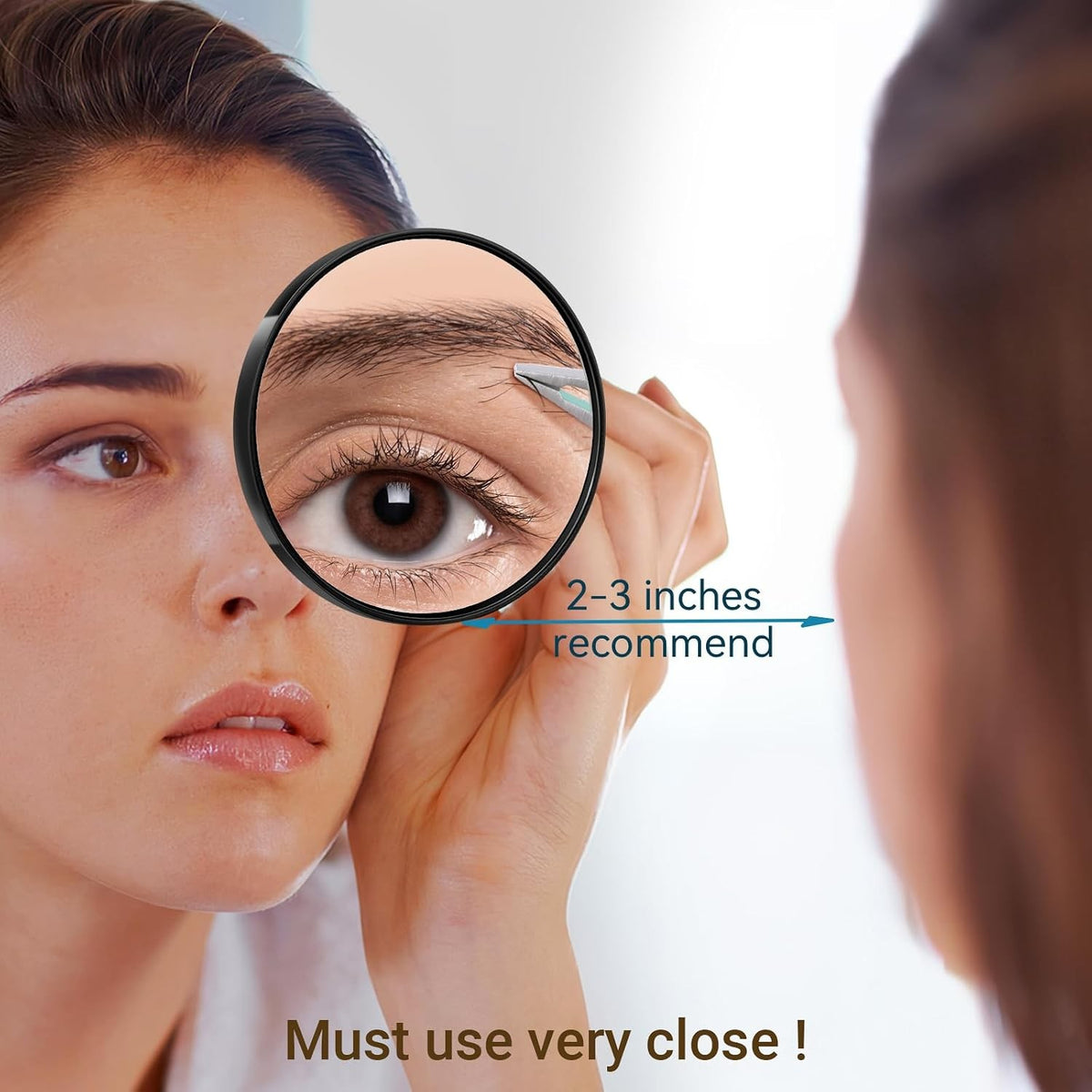 20X Magnifying Travel Mirror with Suction Cups - Small Vanity Mirror for Makeup & Grooming