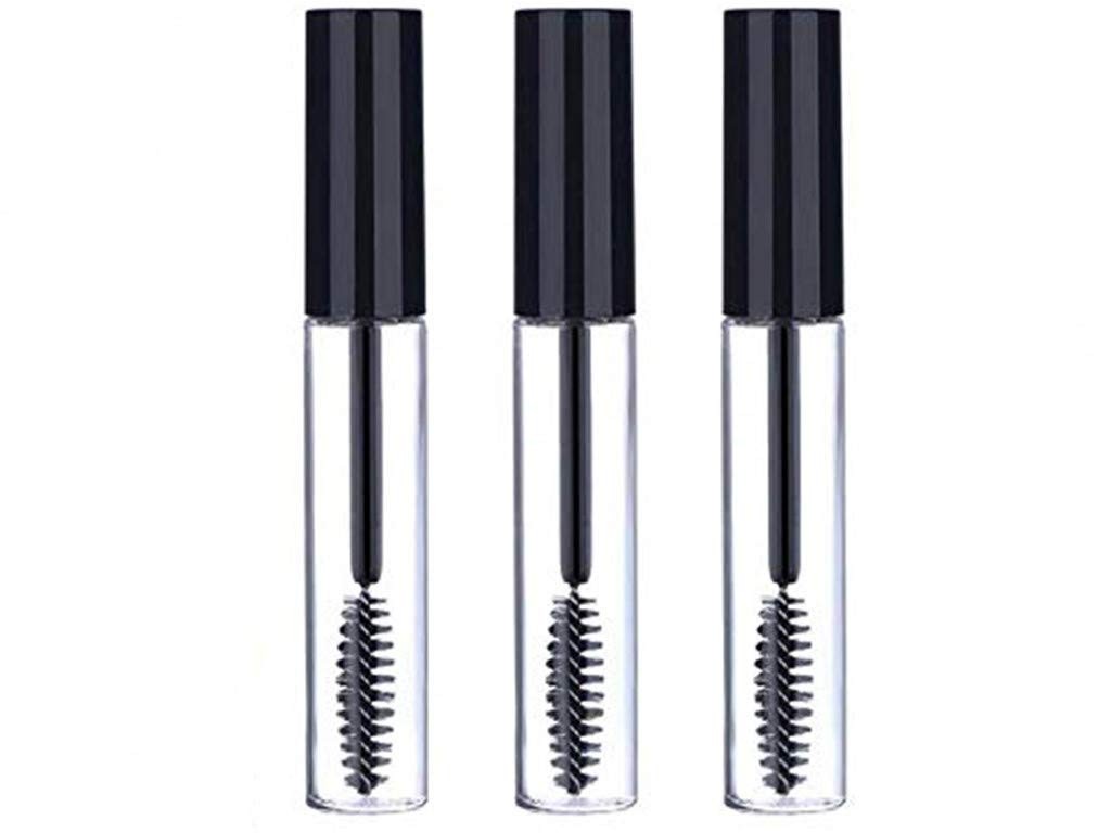 3-Pack Empty Mascara Tubes with Wands - 10ml Refillable Eyelash & Eyebrow Serums