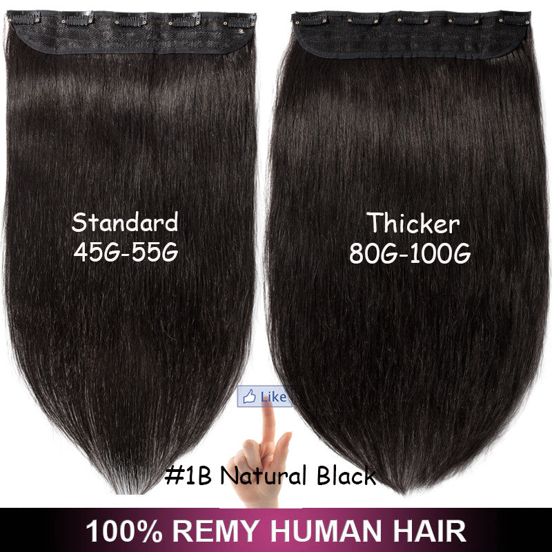 Full Head Clip-In Hair Extensions - Remy Human Hair, Seamless 3/4 Piece