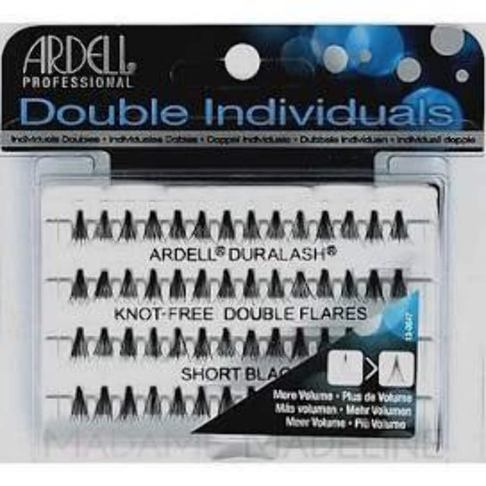 Knot-Free Short Double Individuals False Eyelashes - Black, 72 Pairs