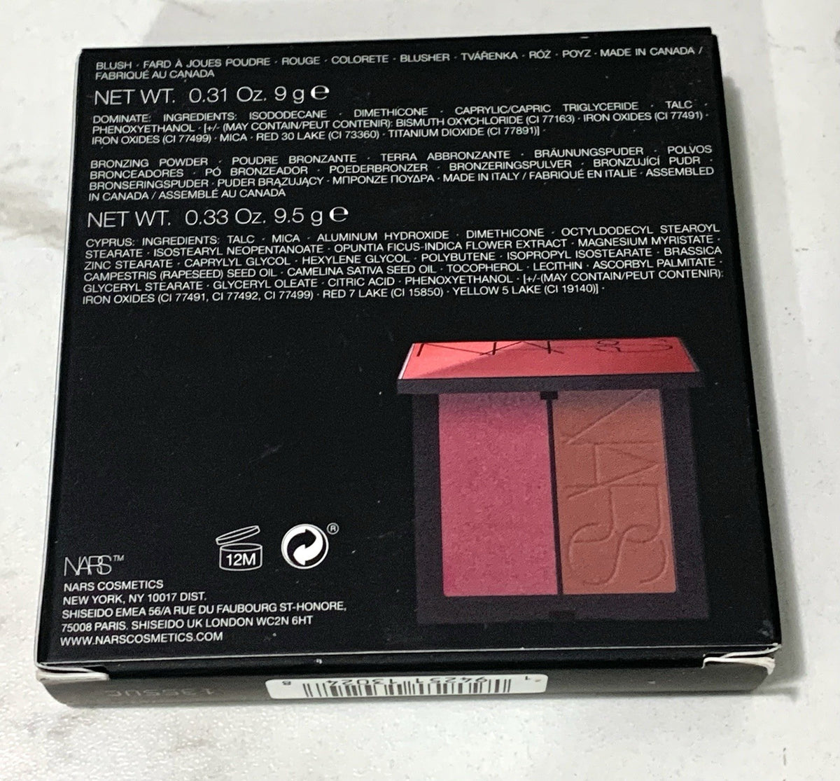 NARS Summer Unrated Blush Bronzer Duo - Full Size, Dominate & Cyprus