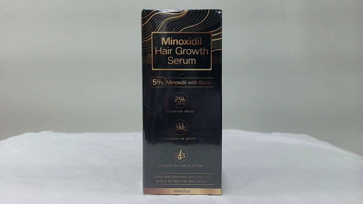 5% Minoxidil Hair Growth Serum, (2 PACK) Natural Biotin Oil For Men