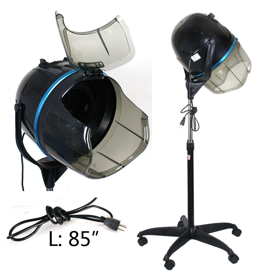 1300W Adjustable Hooded Hair Dryer Salon Equipment with Swivel Casters