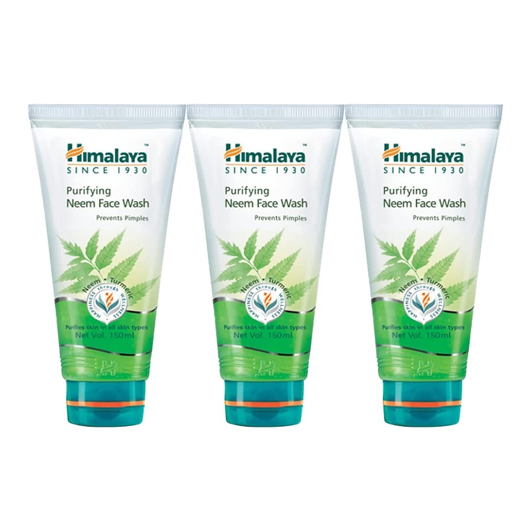 Himalaya Herbals Purifying Neem Face Wash - Pack of 3, 150ML for Acne & Skin Health