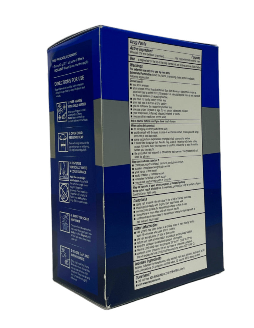 Hair Regrowth Treatment Foam – 3 Month Supply (3x60ml)