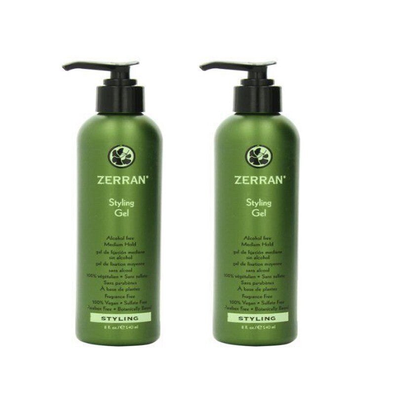 Alcohol-Free Styling Gel - 8 Oz, 2 Bottles, Natural & Vegan Hair Styling Product