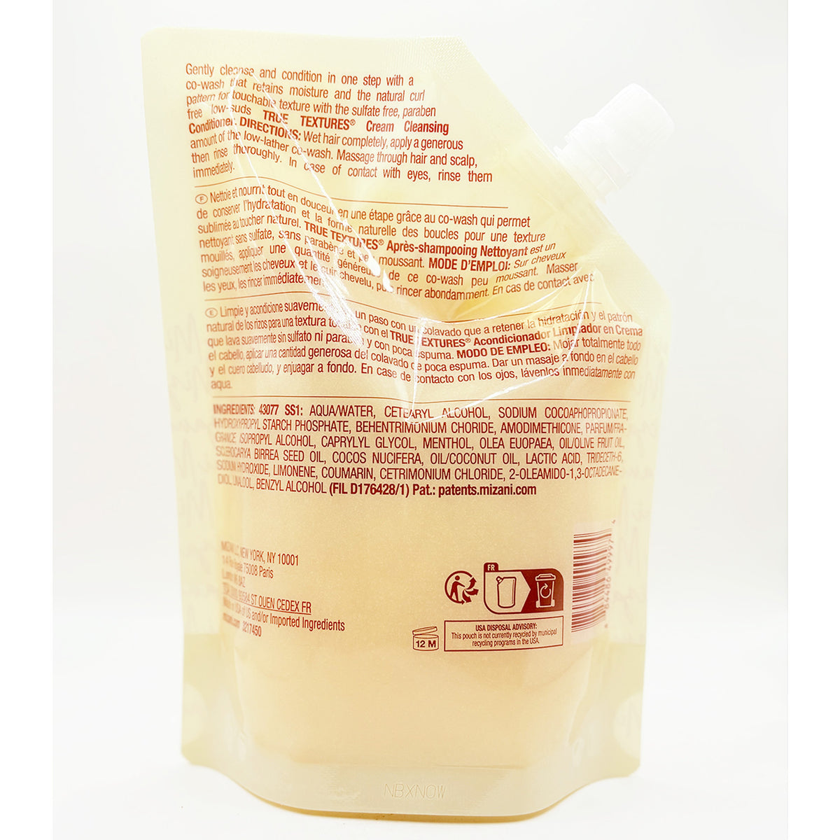 Cream Cleansing Conditioner for Curly Hair - Hydrating & Repairing 16.9oz Pouch