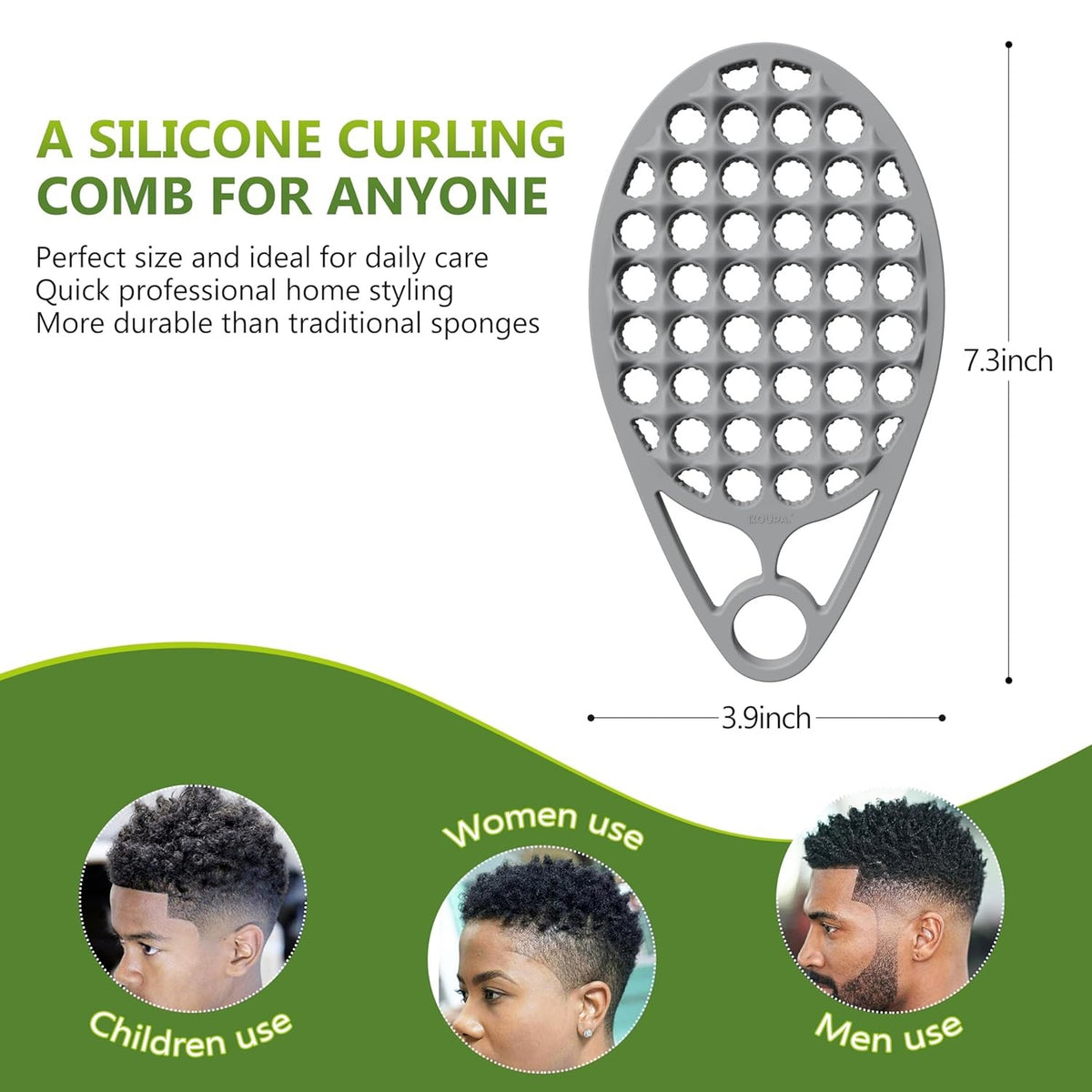 Silicone Curly Hair Brush - Twist Curl Styling Comb for Fast, Easy Hair Styling