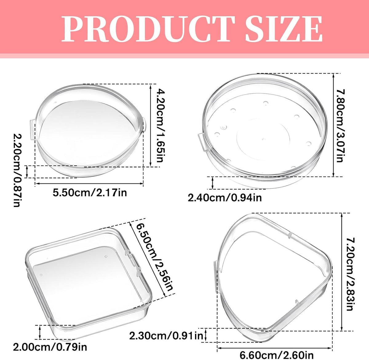 Travel Makeup Puff Storage Cases Set - Transparent Plastic Organizer