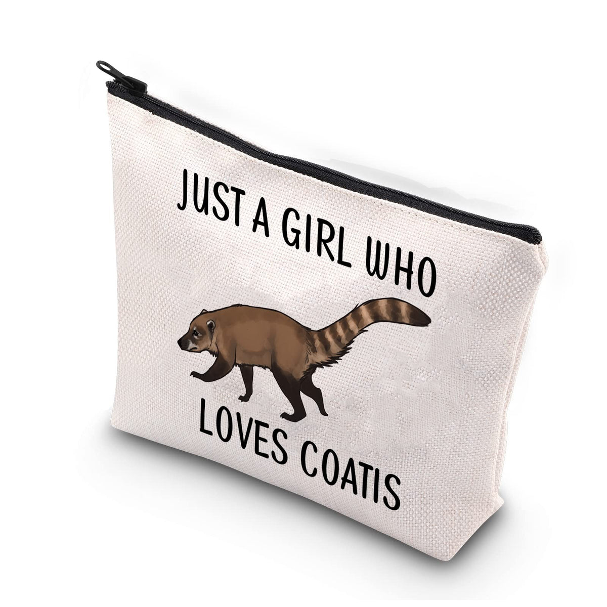 Coati Lover Makeup Bag - Waterproof Zipper Pouch for Animal Enthusiasts