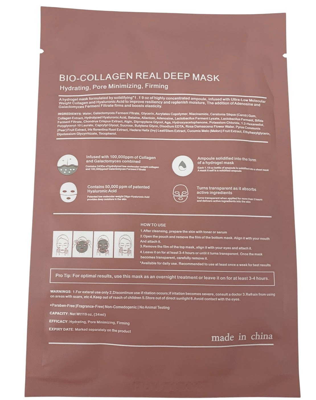 Bio-Collagen Deep Facial Lifting Mask - Pack of 8