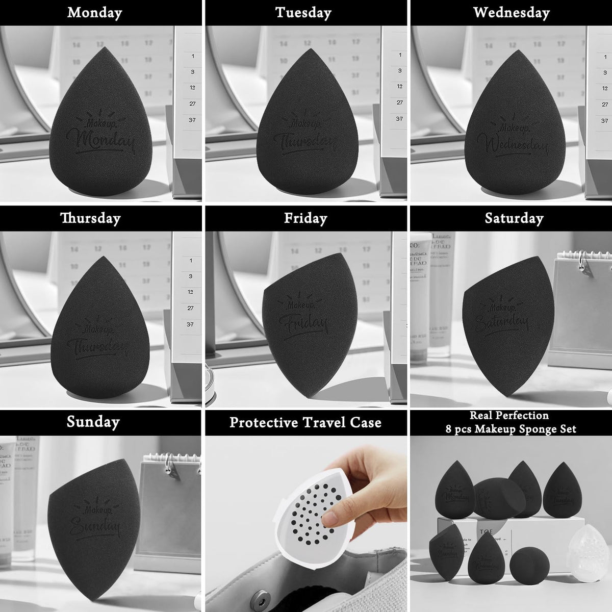 Makeup Sponge Set Blender Sponges Latex-Free Face Foundation Tools