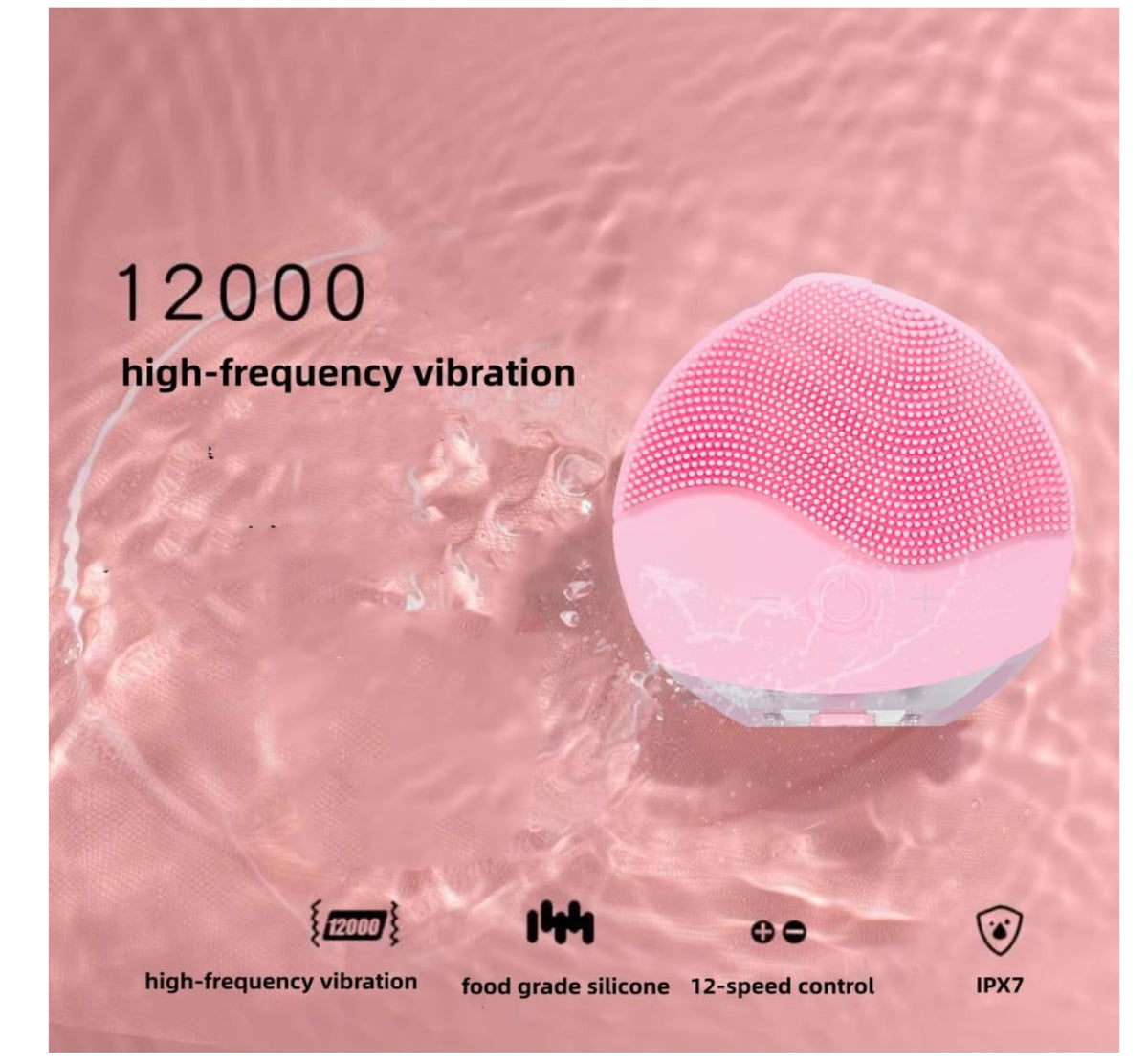 Facial Cleansing Brush Anti Aging Massager, Waterproof Silicone Skin Care Tool