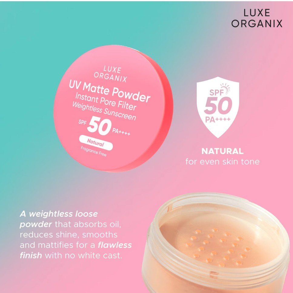 Matte Face Powder with SPF 50, Zero Sebum Blurring Loose Powder 15g