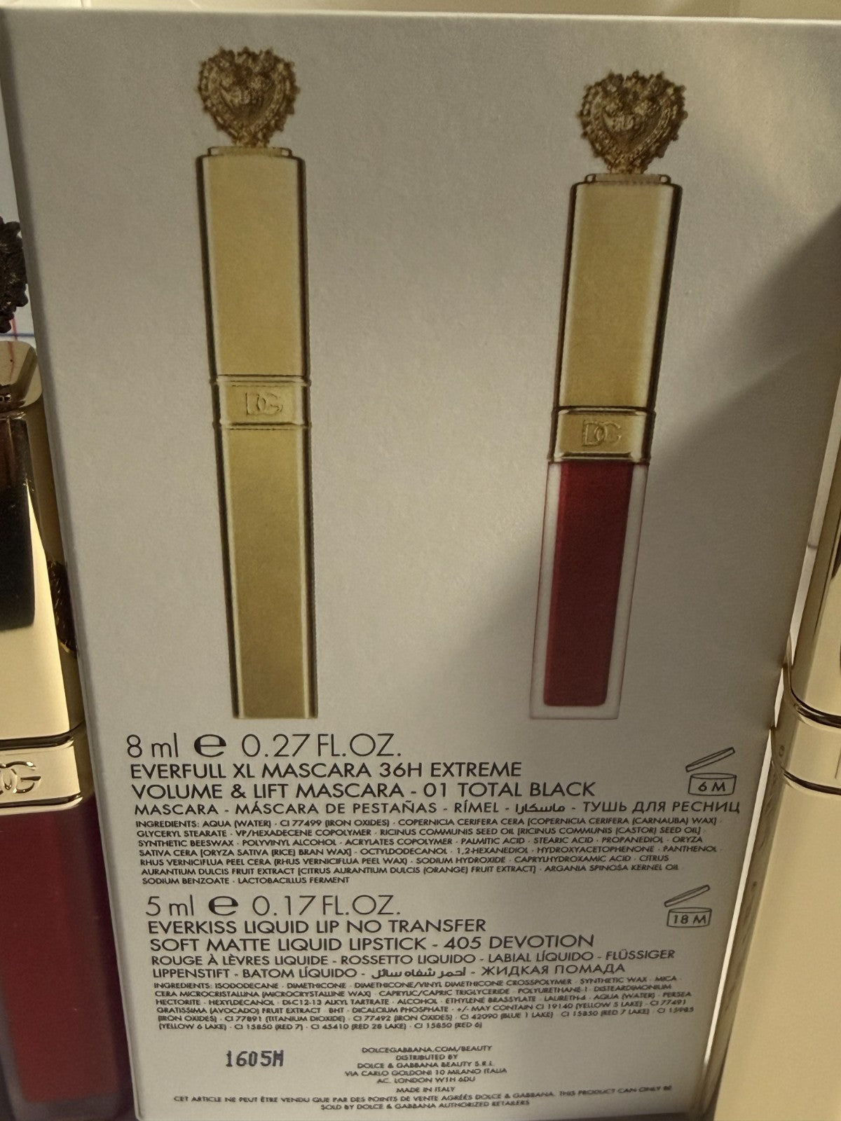 Lip & Eye Makeup Gift Set - Mascara & Liquid Lipstick with Total Black & Devotion Shades