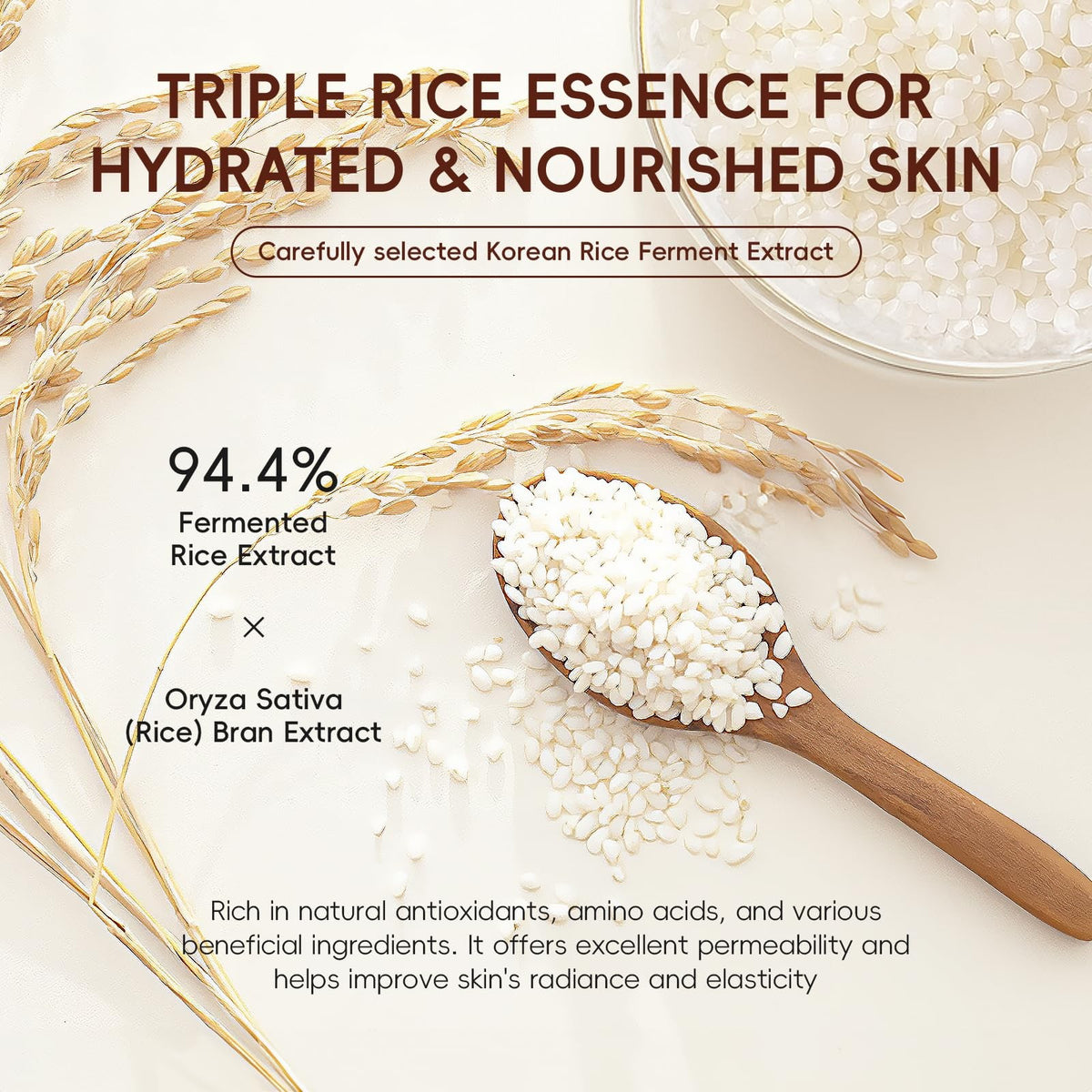 Korean Skin Care Set with Rice Cleanser 5pcs - Hydrating & Rejuvenating