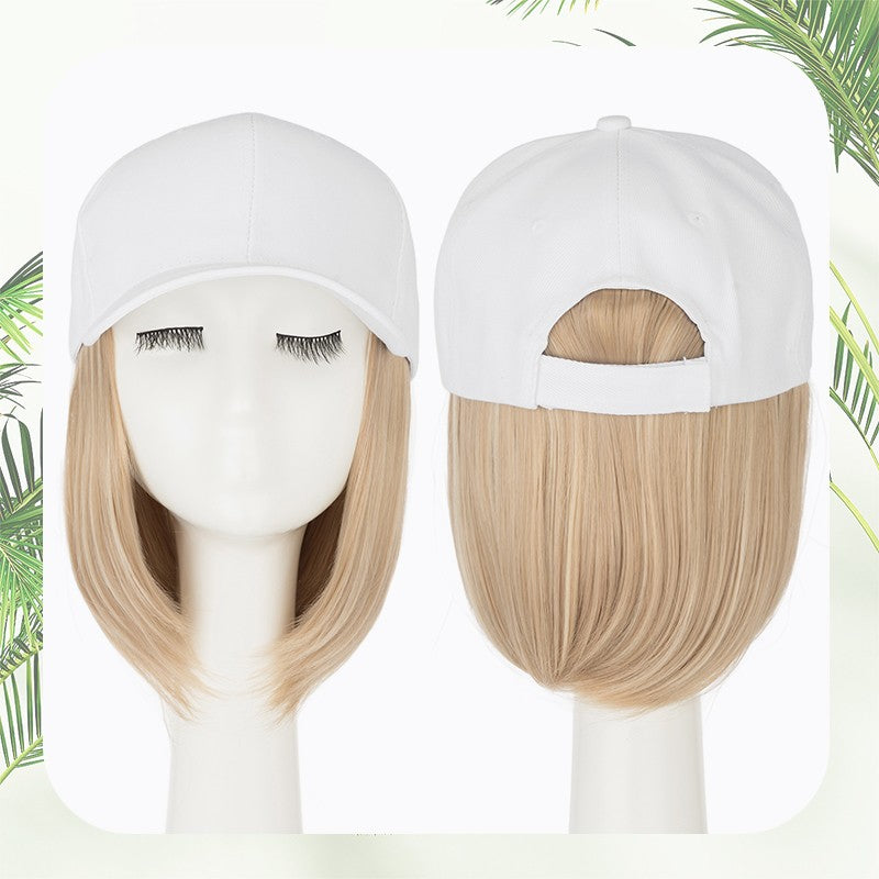 Baseball Cap with Hair Extensions - Wavy & Straight Human-Like Hairpiece