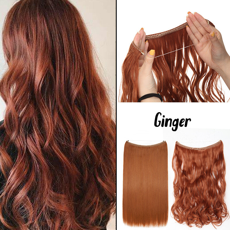 Natural Wire-In Hair Extensions Clip-In Nano Ring Hairpiece - Versatile & Easy to Use