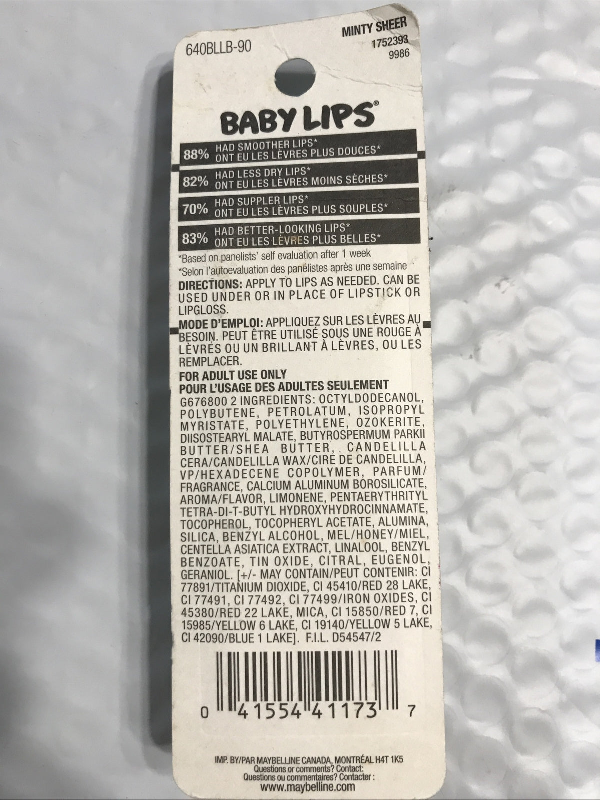 Moisturizing Lip Balm - Minty Sheer, 8HR Hydration, Sealed Pack