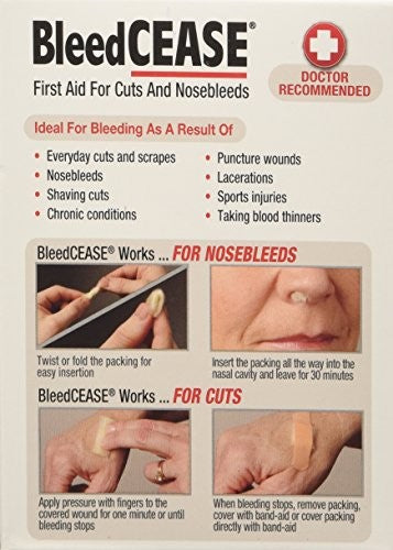 First Aid Bleed Cease Pack for Cuts & Nosebleeds - 25 Sterile Packings