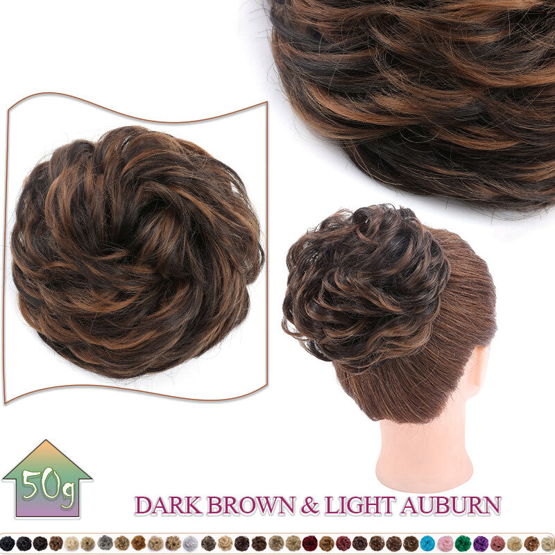 Curly Messy Bun Hair Extension Scrunchie Natural Updo Thick Human Hair