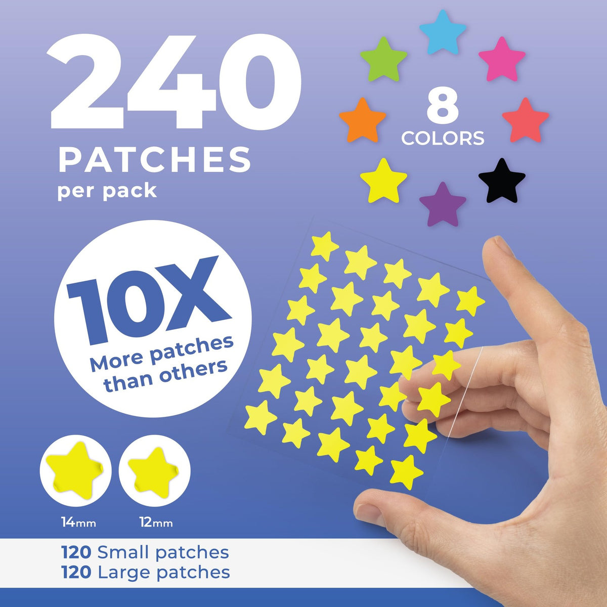 Star Pimple Patches for Face - 240 Hydrocolloid Acne Patches