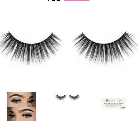 2 Pairs Ruby May Premium 3D False Eyelashes Ariel Style ARIEL 3D-36 Cruelty-Free