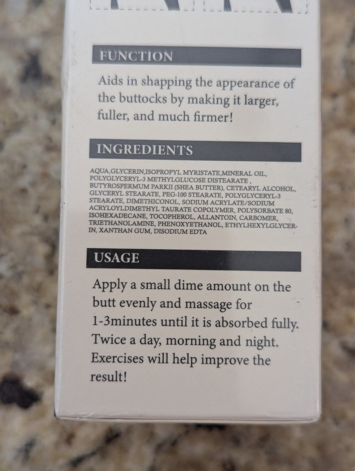 Butt Enhancement Cream - Natural Firming Formula 3.5 oz
