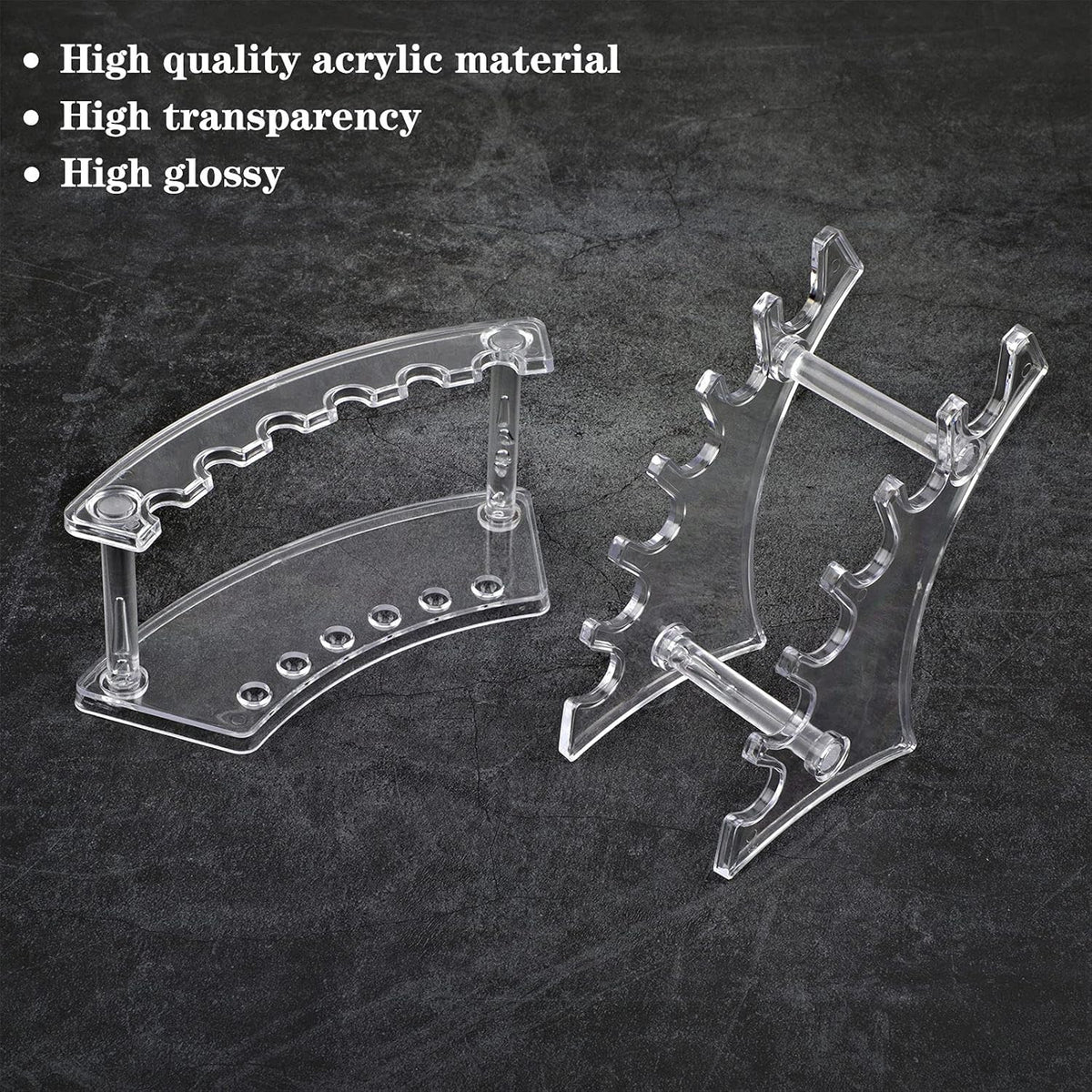 Set of 4 Clear Acrylic Pen Display Stands - Desktop Organizer for Pens, Makeup Brushes & More